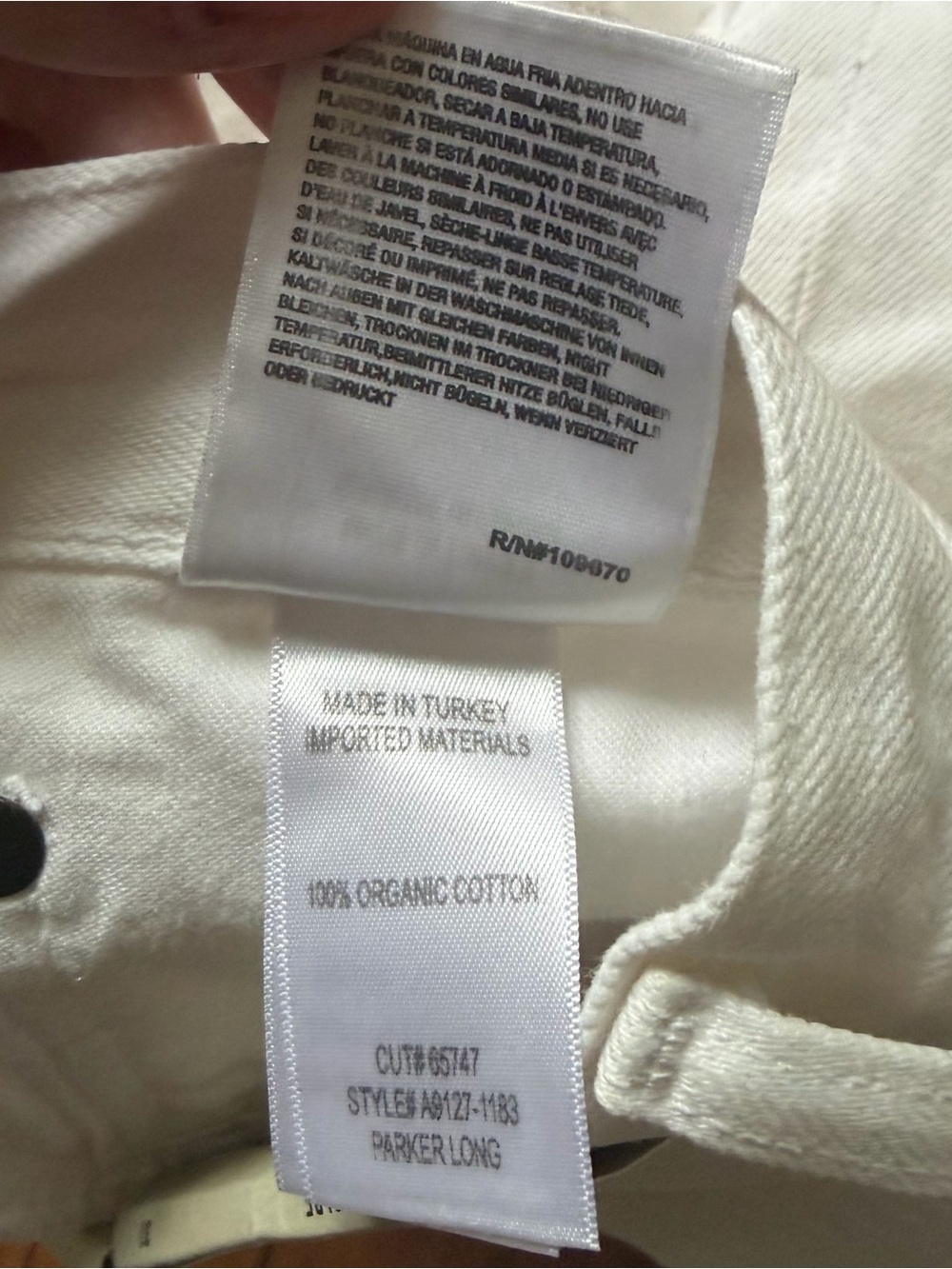 NWT AGOLDE - Parker Long Short in Dough WHITE - Picture 8 of 8
